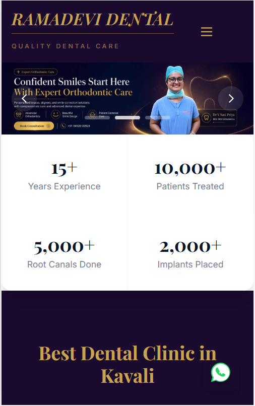 Ramadevi Dental website homepage screenshot